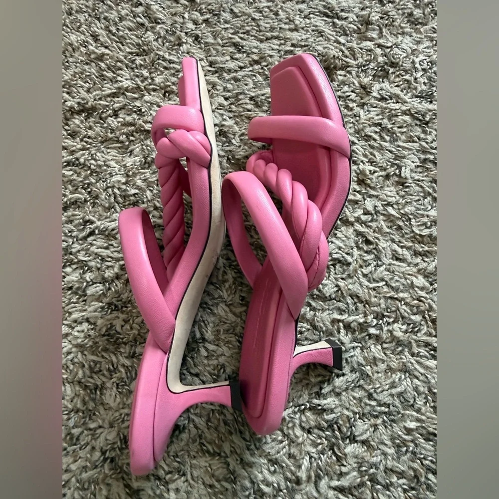 New ✨ Jimmy Choo Leather Braided Heels Slides - Picture 3 of 8